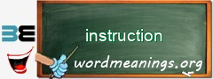 WordMeaning blackboard for instruction